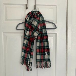 J.Crew Green, Red, and White Plaid Scarf